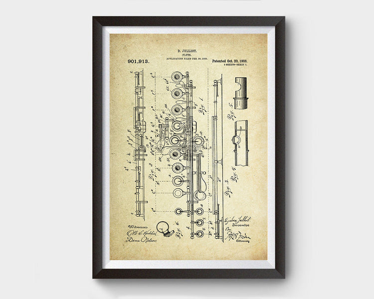 Flute Patent Poster (1908, D. Julliot)
