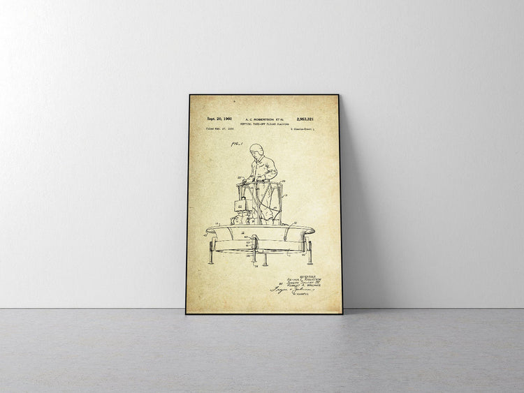 Vertical Take-Off Flying Platform Patent Poster (1960, A.C. Robertson)
