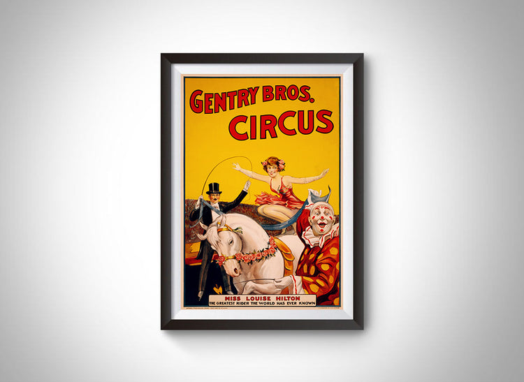 Gentry Bros. Miss Hilton Vintage Circus Vintage Ad Poster