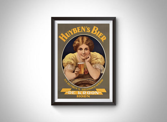 Huyben's Bier Vintage Ad Poster