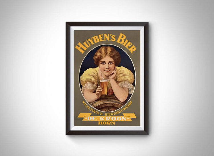 Huyben's Bier Vintage Ad Poster