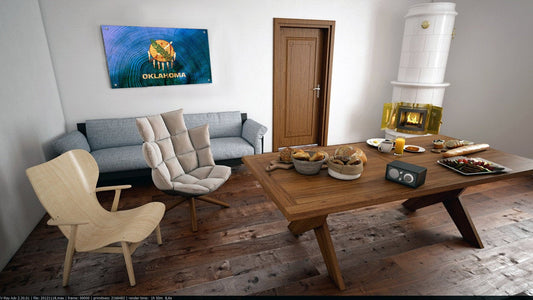 Oklahoma State Flag Graffiti Wall Art Printed on Brushed Aluminum