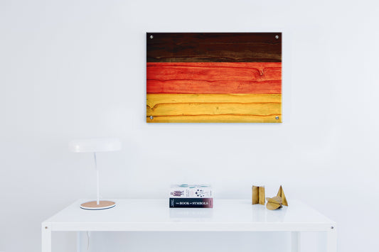 Germany Flag Graffiti Wall Art Printed on Brushed Aluminum