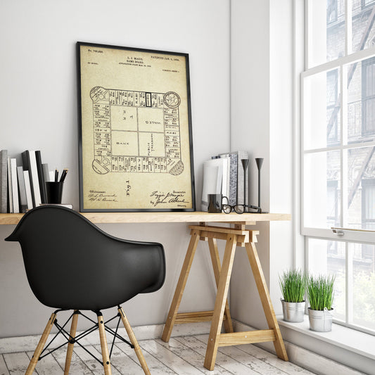 Landlord's Game (Original Monopoly) Patent Poster Wall Decor (Registered in 1903 by L. J. Maggie)