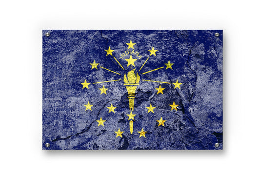 Indiana State Graffiti Wall Art Printed on Brushed Aluminum