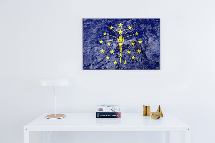 Indiana State Graffiti Wall Art Printed on Brushed Aluminum