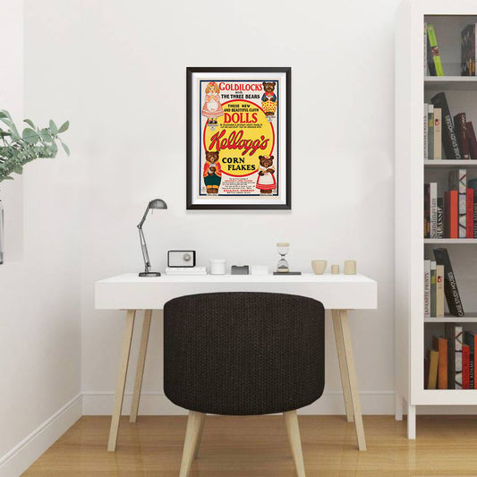 Goldilocks & the Three Bears Cloth Dolls Kellogg's Corn Flakes Vintage Ad