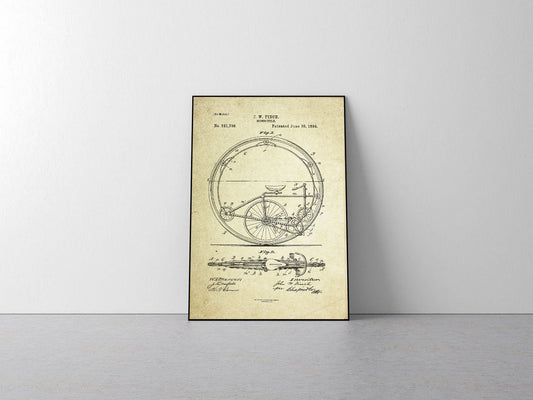 Monocycle Patent Poster (1894, J.W. Finch)