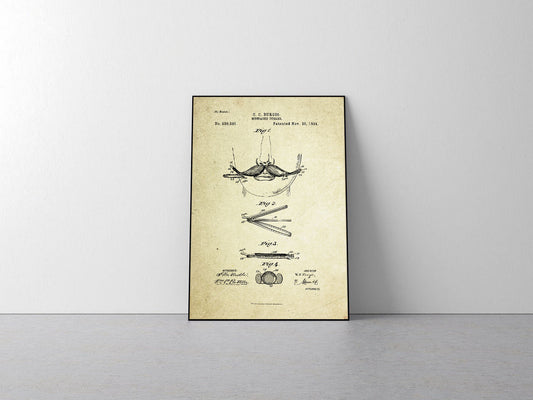 Mustache Curler Patent Poster (1894, C. C. Burgio)