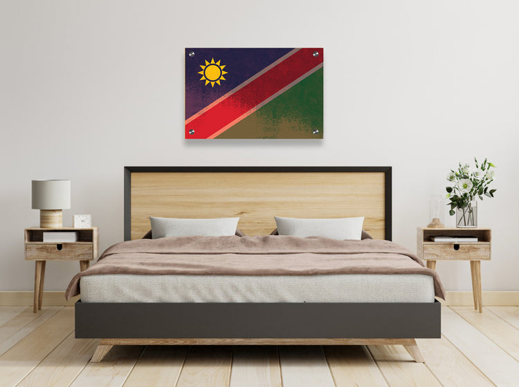Namibia Flag Printed on Brushed Aluminum