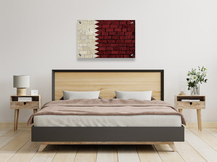 Qatar Flag Printed on Brushed Aluminum