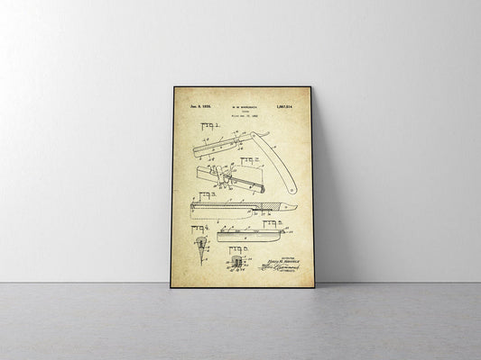Razor Patent Poster (1935, M. M. Marusich)