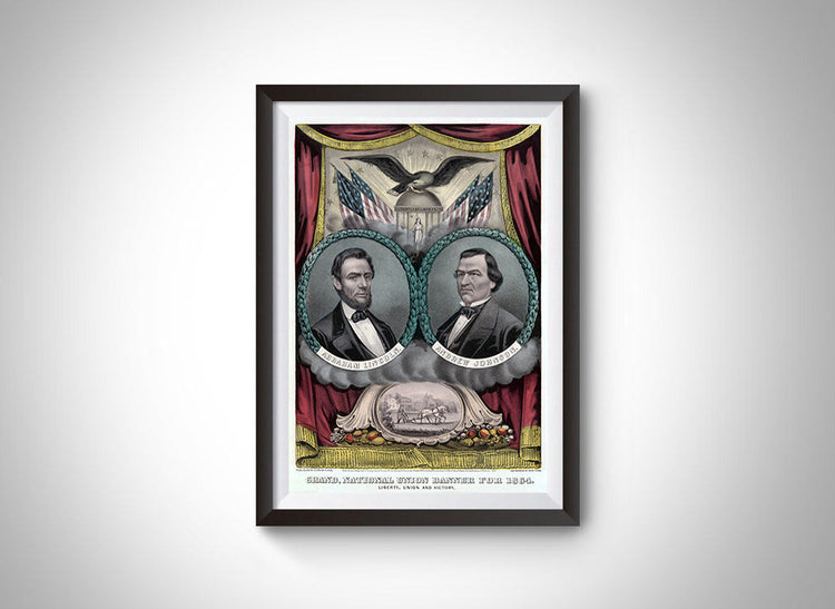 Lincoln and Johnson Vintage Ad Campaign Poster