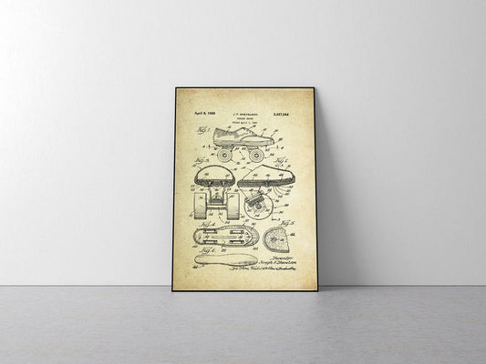 Roller Skate Patent Poster (1969, J.F. Shevelson)