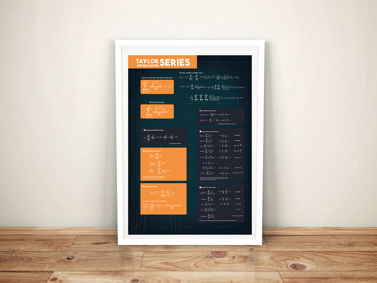Taylor & Maclaurin Series Calculus Poster