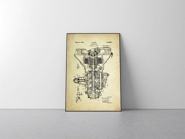 Transmission Patent Poster (1930, H. Ford)