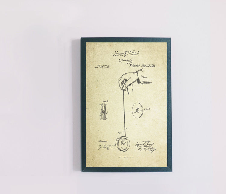 Yoyo Patent Poster (1866, Haven & Hettrich Whirligig)