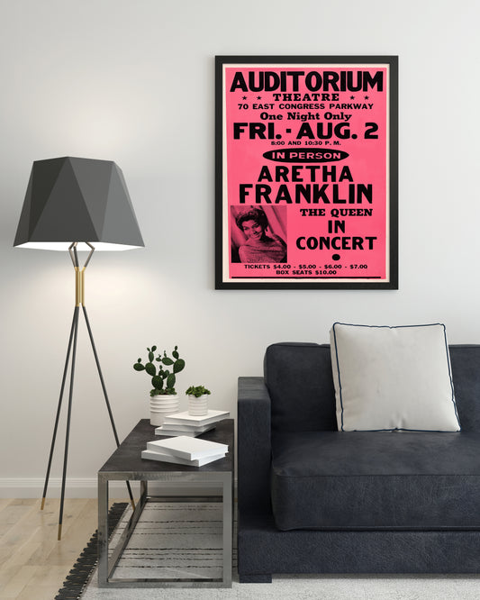 Aretha Franklin 1974 Concert Poster