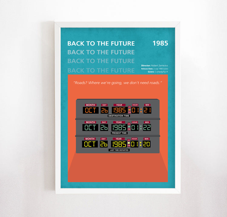 Back to the Future (1985) Minimalistic Film Poster