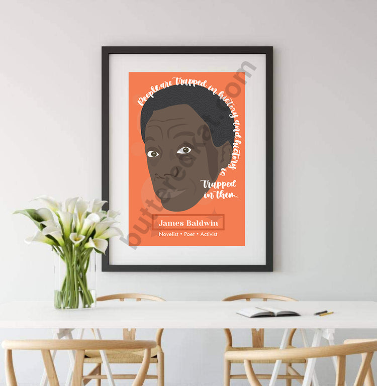 James Baldwin Illustration Portrait Wall Decor