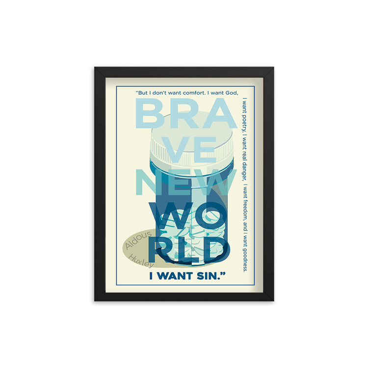 Brave New World by Aldous Huxley Book Poster