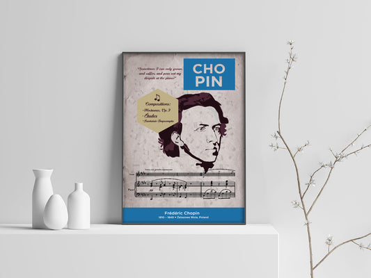 Frédéric Chopin: Classical Composer Poster Wall Art