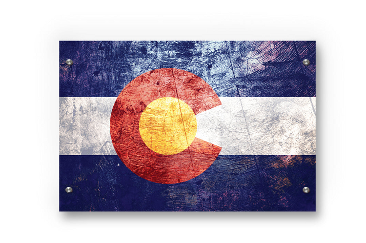Colorado State Flag Printed on Brushed Aluminum