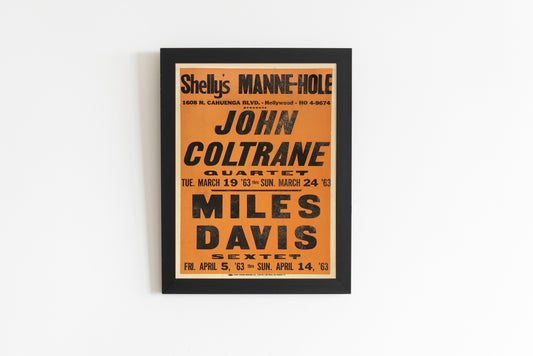 John Coltrane and Miles Davis Vintage Concert Poster