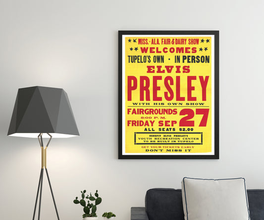 Elvis Presley Vintage Concert Poster