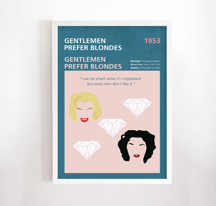 Gentlemen Prefer Blondes (1953) Minimalistic Film Poster