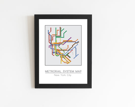 Minimalist New York City Metro Map