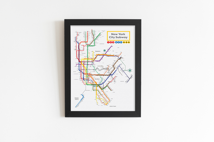 New York Metro Map Wall Art