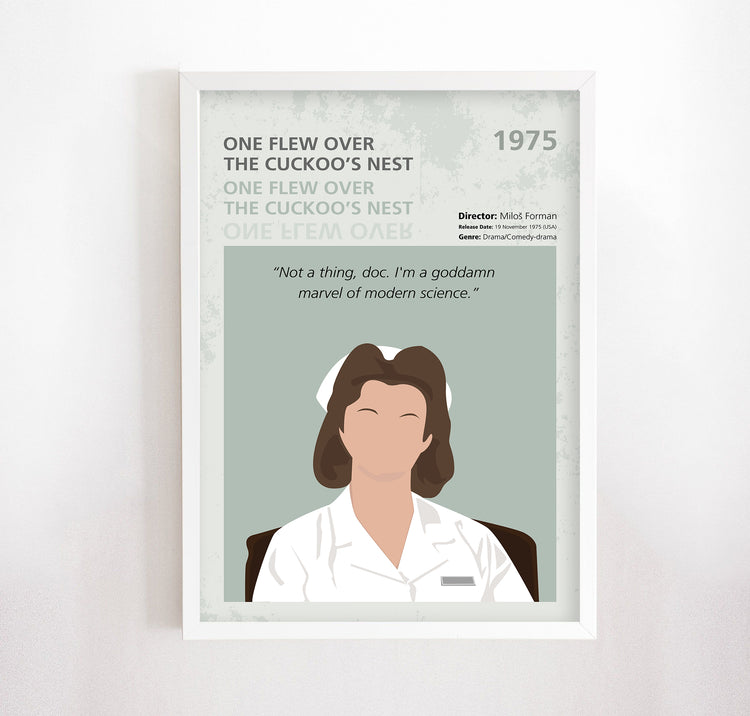 One Flew Over The Cuckoo's Nest (1975) Minimalistic Film Poster