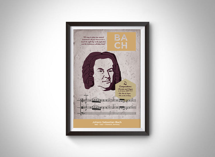 Johann Sebastian Bach: Classical Composer Poster Wall Art