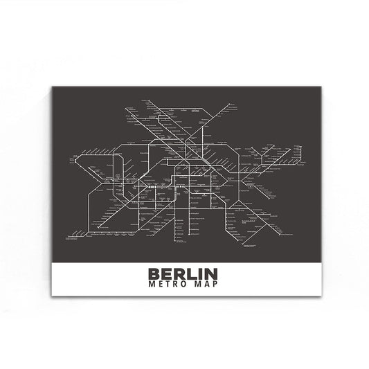 Berlin Subway Map (Black and White)