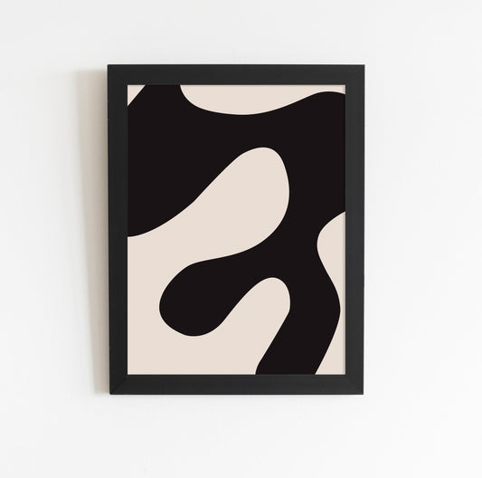 Black and Beige Abstract Wall Art