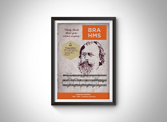 Johannes Brahms: Classical Composer Poster Wall Art