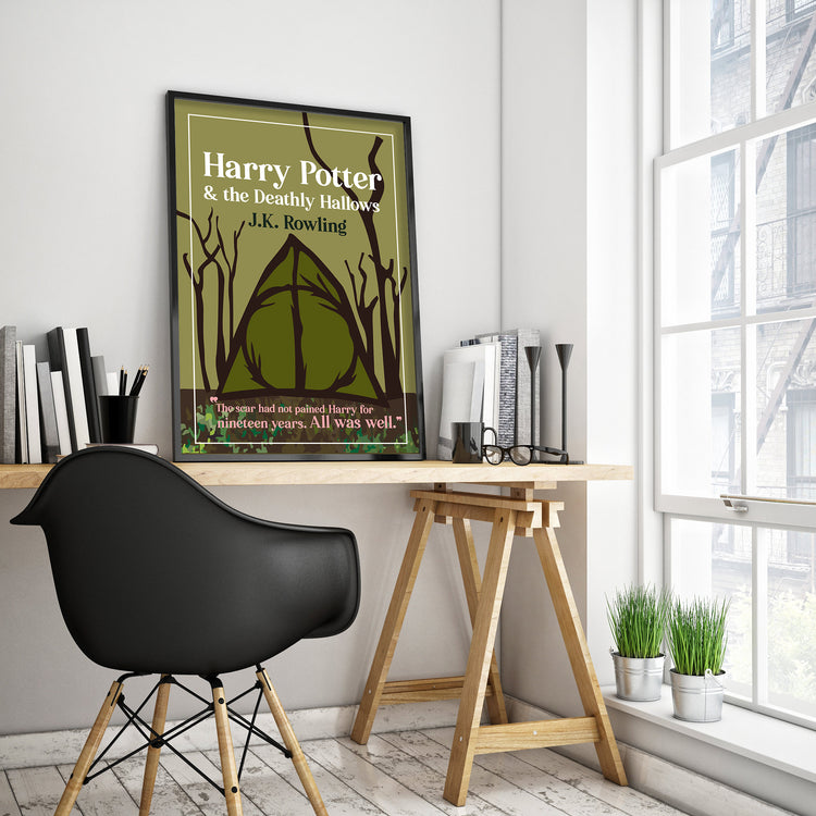 Harry Potter & the Deathly Hallows by J.K. Rowling Book Poster