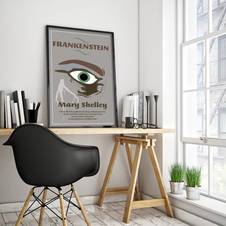 Frankenstein by Mary Shelley Book Poster