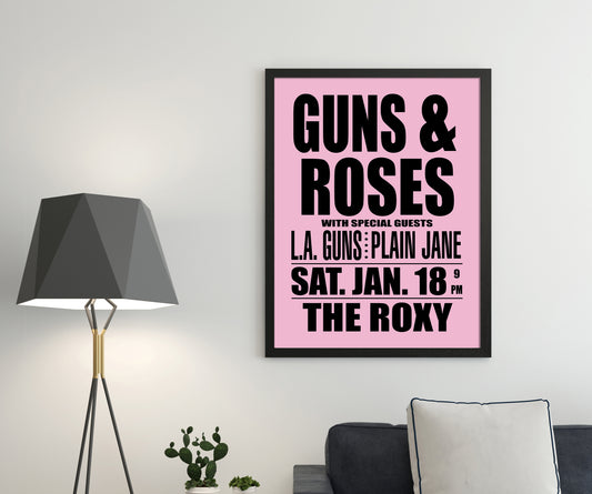 Guns & Roses 1986 at The Roxy Concert Poster