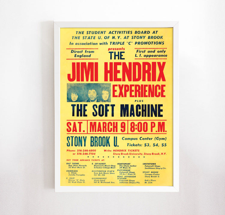 The Jimi Hendrix Experience Vintage Concert Poster