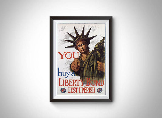 Buy a Liberty Bond Lest I Perish (1917) Vintage Ad Poster