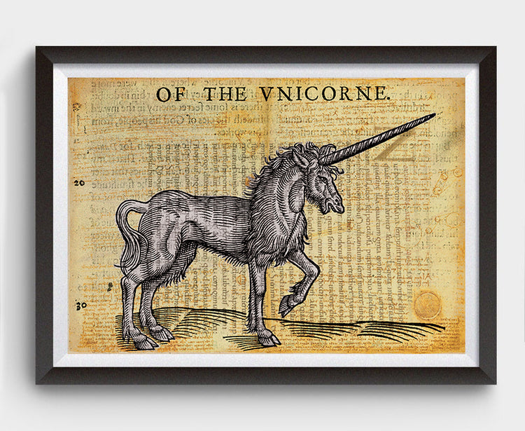 Gothic Medieval Unicorn Inspired Art Poster