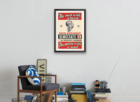 Franklin Roosevelt Campaign Vintage Ad Poster (1940)