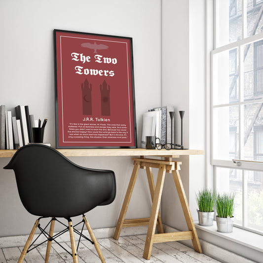 The Two Towers by J.R.R. Tolkien Book Poster