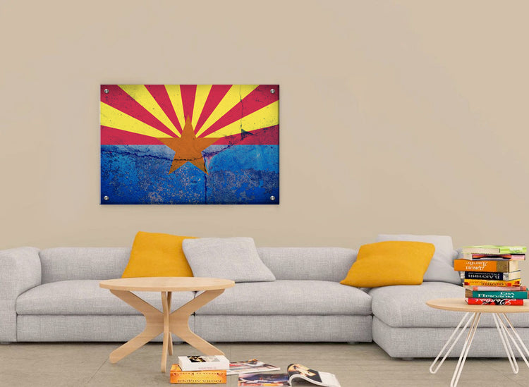 Arizona State  Flag Printed on Brushed Aluminum