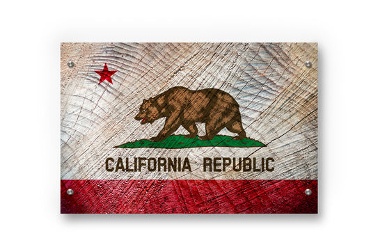 California State Flag Printed on Brushed Aluminum