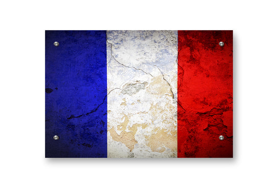 France Flag Printed on Brushed Aluminum