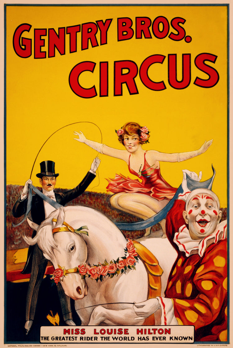 Gentry Bros. Miss Hilton Vintage Circus Vintage Ad Poster