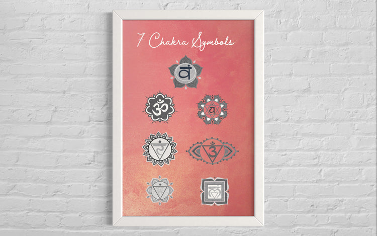 7 Chakra Symbols Wall Art